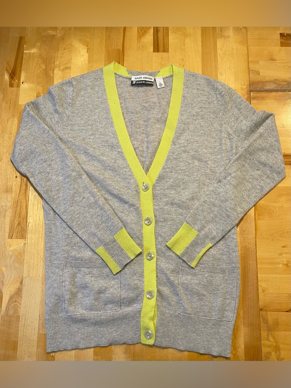 Autumn Cashmere x Bergdorf Goodman 100% Cashmere Trim Cardigan S